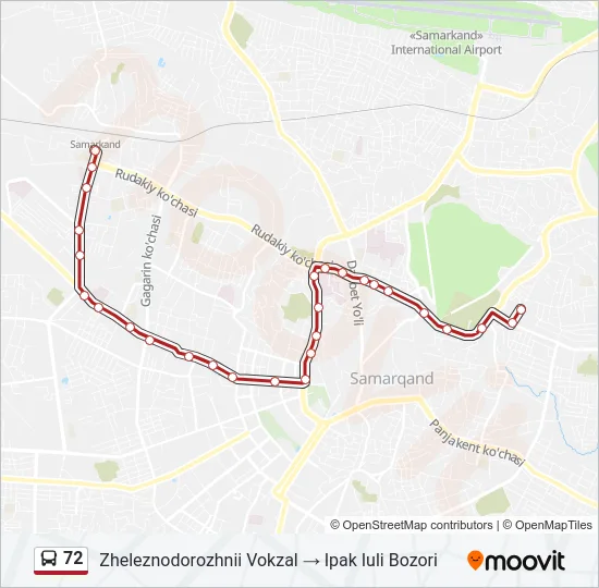 72 Bus Line Map