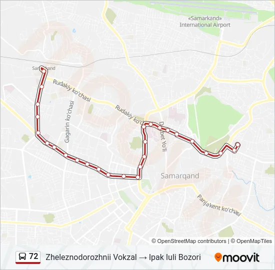 72 Bus Line Map