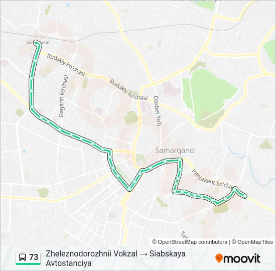73 Bus Line Map