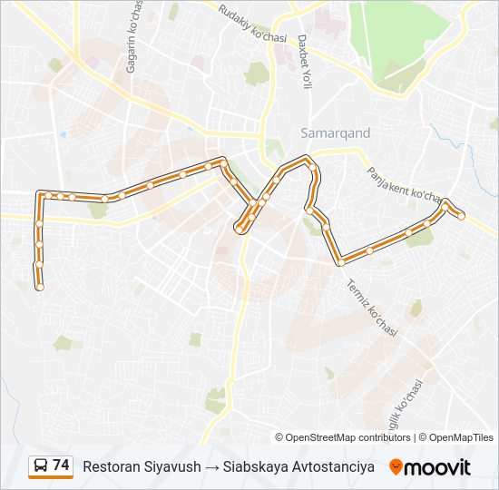 74 Bus Line Map