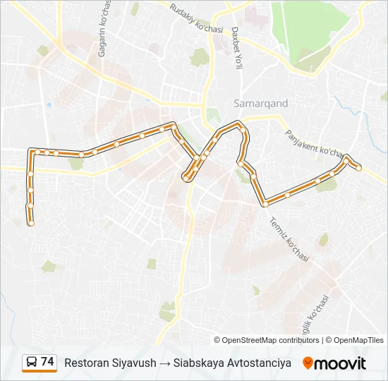 74 Bus Line Map