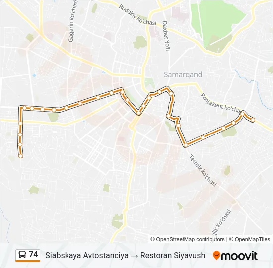 74 Bus Line Map