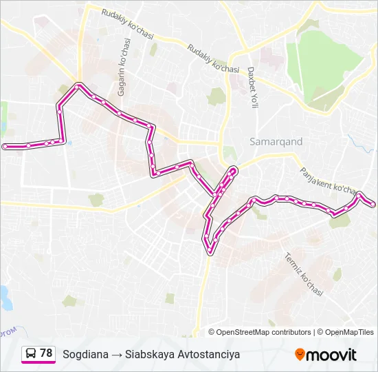 78 Bus Line Map