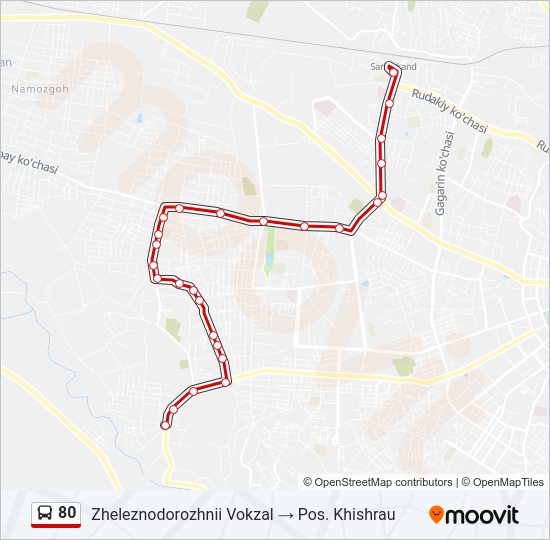 80 Bus Line Map