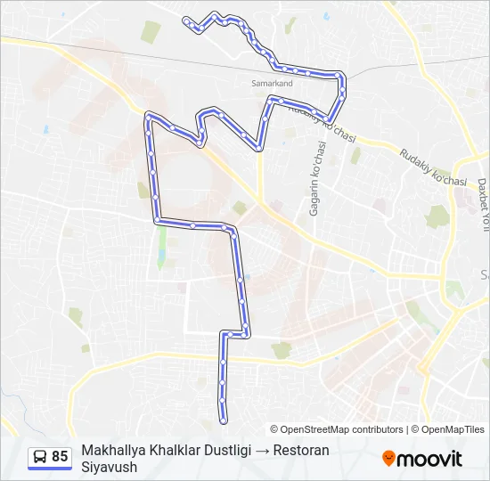 85 Bus Line Map