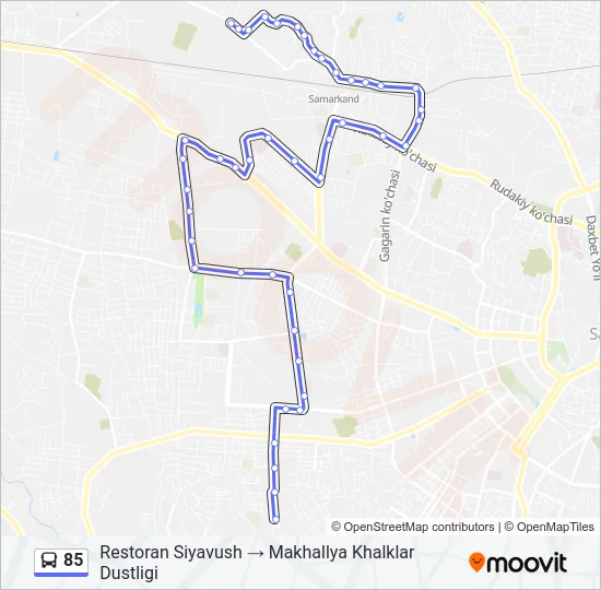 85 Bus Line Map