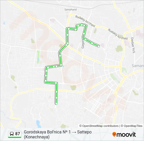 87 Bus Line Map