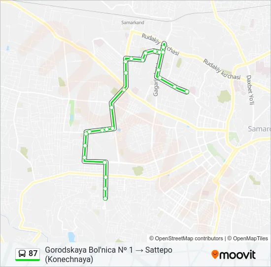 87 Bus Line Map