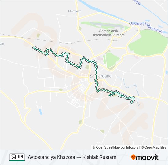 Схема движения 89 маршрута