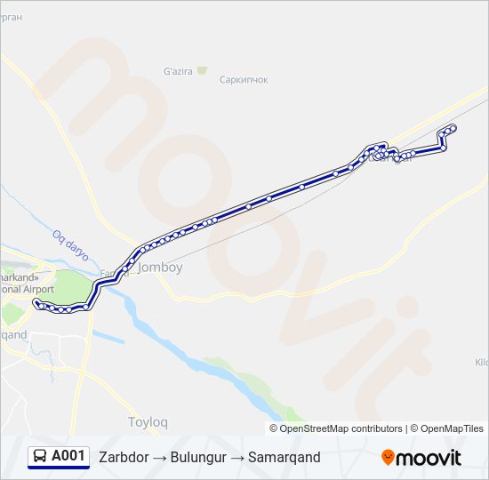 A001 Bus Line Map