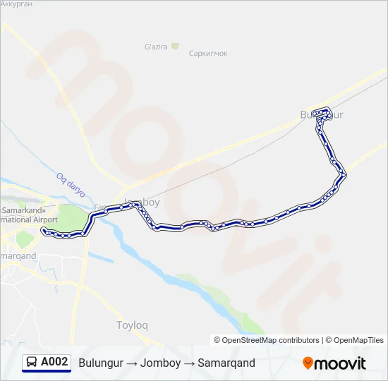 A002 Bus Line Map