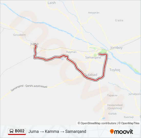 B002 Bus Line Map