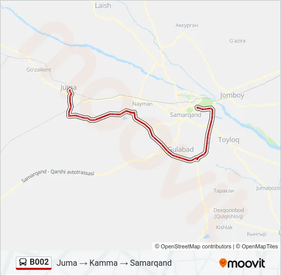 B002 Bus Line Map