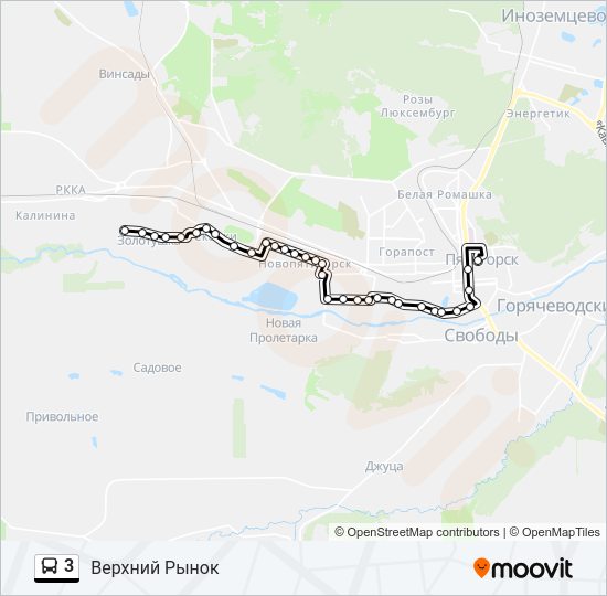 Автобус 3: карта маршрута