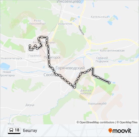 18 Bus Line Map
