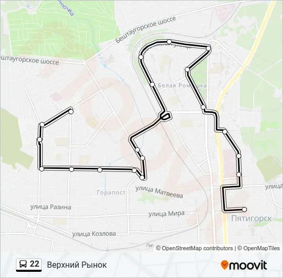 22 Bus Line Map