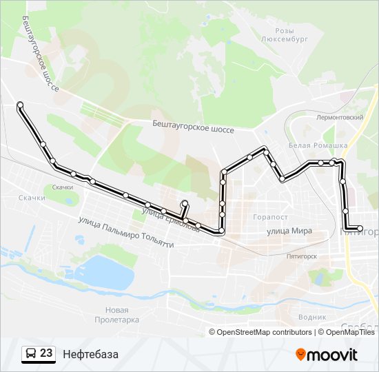 Автобус 23: карта маршрута