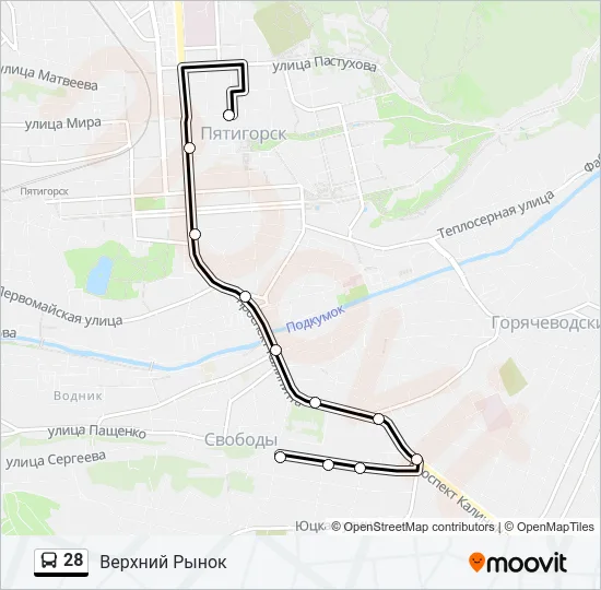 28 Bus Line Map