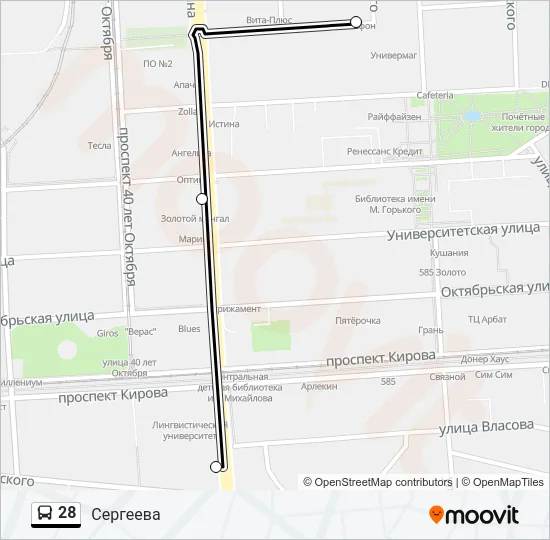 28 Bus Line Map