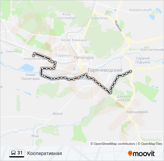 Автобус 31: карта маршрута