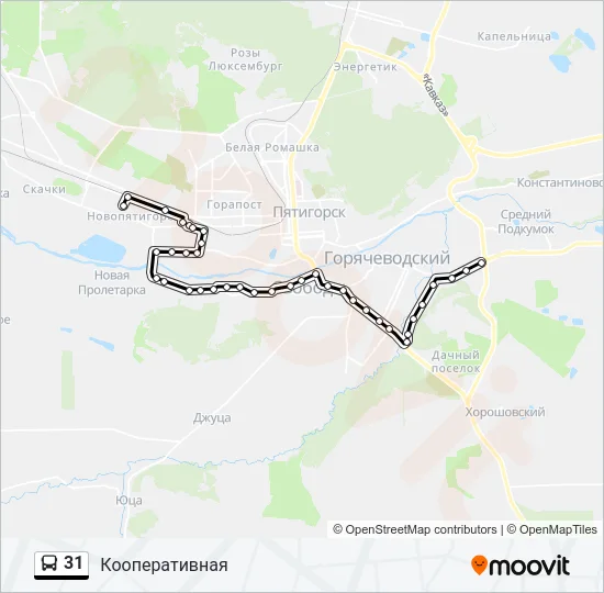 Автобус 31: карта маршрута