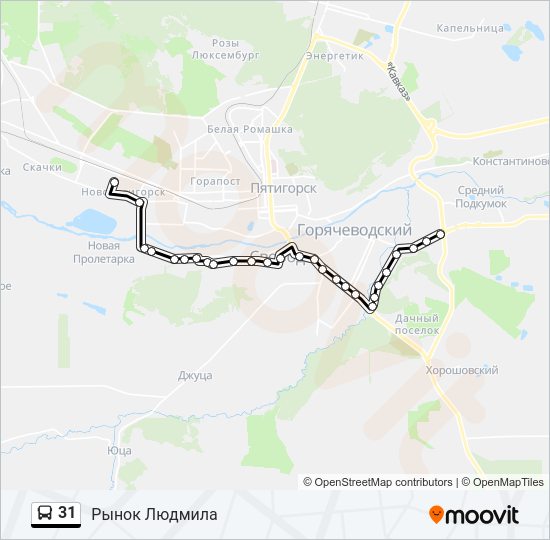 Автобус 31: карта маршрута