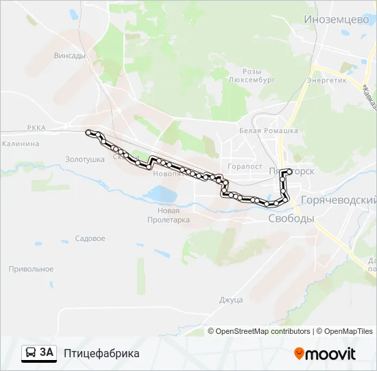 3А Bus Line Map