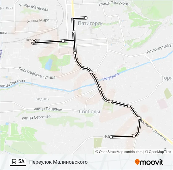 5А Bus Line Map