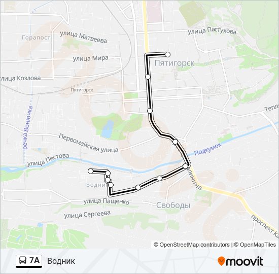 7А Bus Line Map