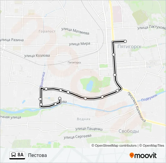 8А Bus Line Map