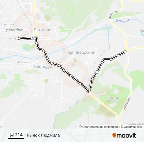 21А Bus Line Map