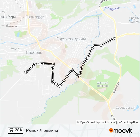 28А Bus Line Map