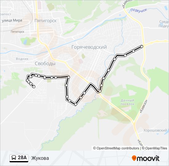 28А Bus Line Map