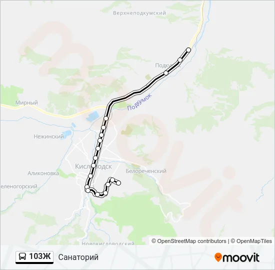103Ж Bus Line Map