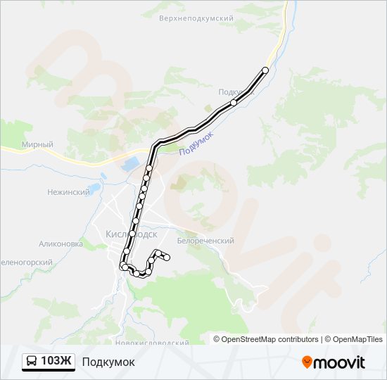 103Ж Bus Line Map