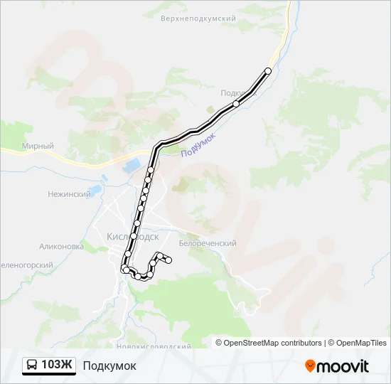 103Ж Bus Line Map