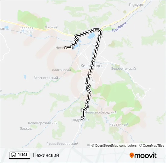 104Г Bus Line Map