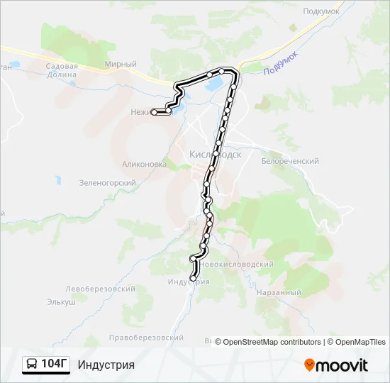 104Г Bus Line Map