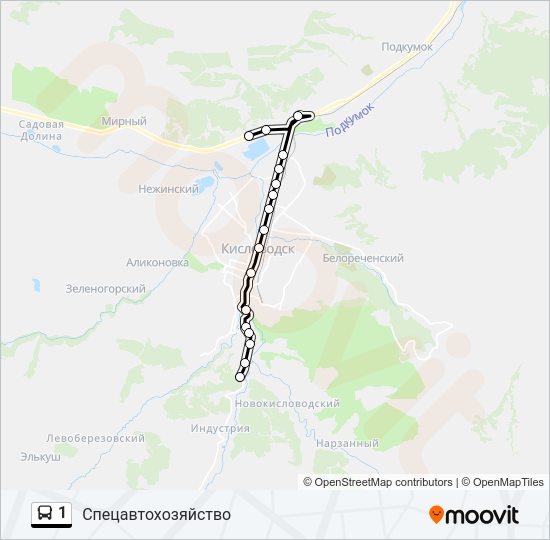 Автобус 1: карта маршрута