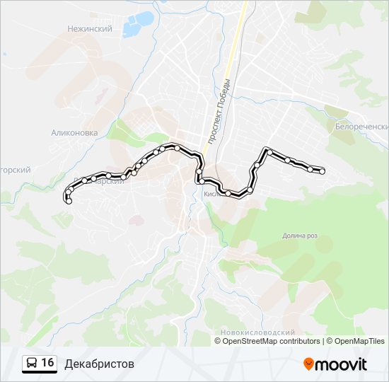 16 Bus Line Map