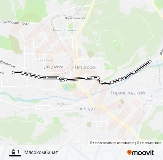 1 Light Rail Line Map