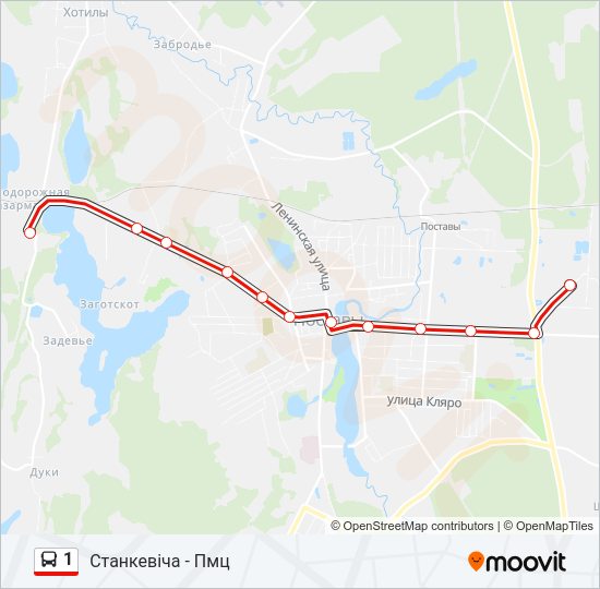 Автобус 1: карта маршрута
