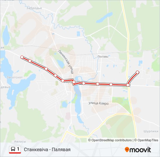 Автобус 1: карта маршрута