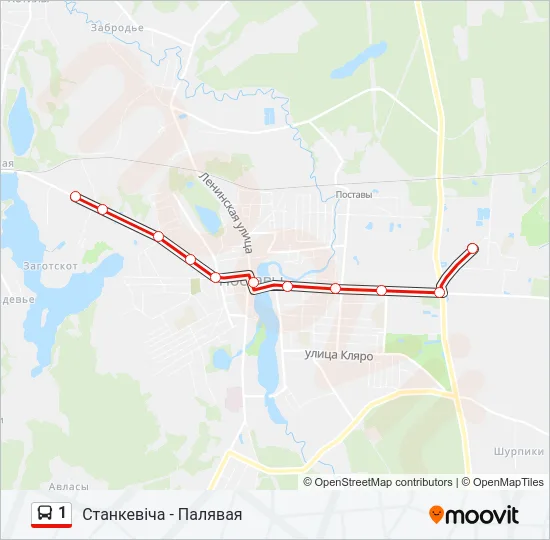 Автобус 1: карта маршрута