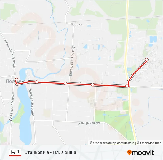 Автобус 1: карта маршрута