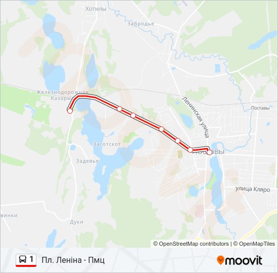 Автобус 1: карта маршрута