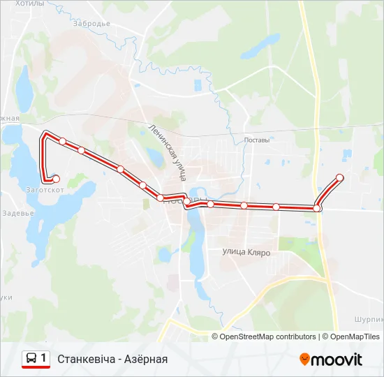 Автобус 1: карта маршрута