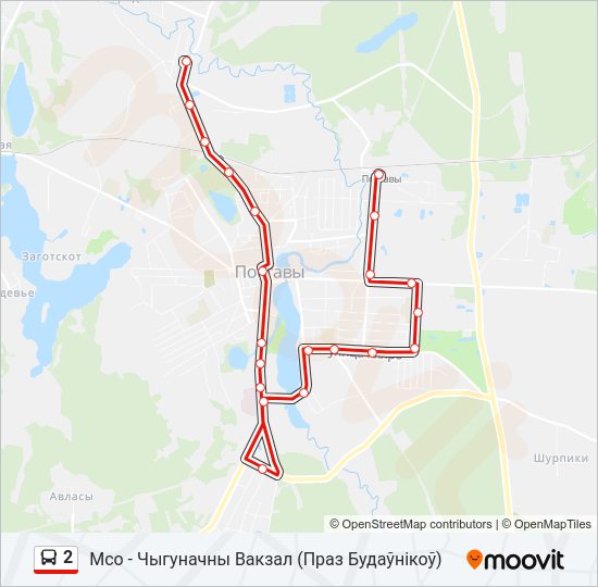 2 Bus Line Map