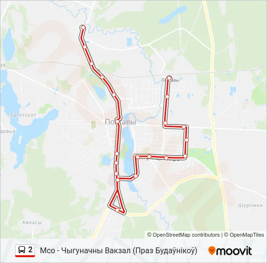2 Bus Line Map