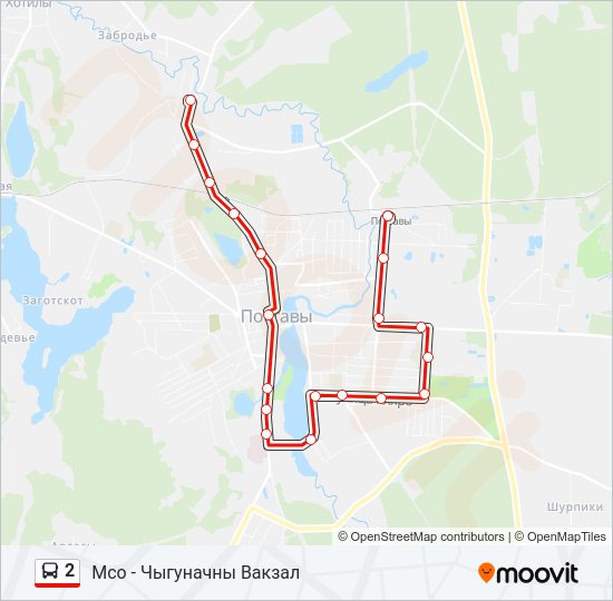 Автобус 2: карта маршрута